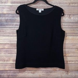 ⭐️ Perri Cutten Sleeveless Black Textured Top Size Large
